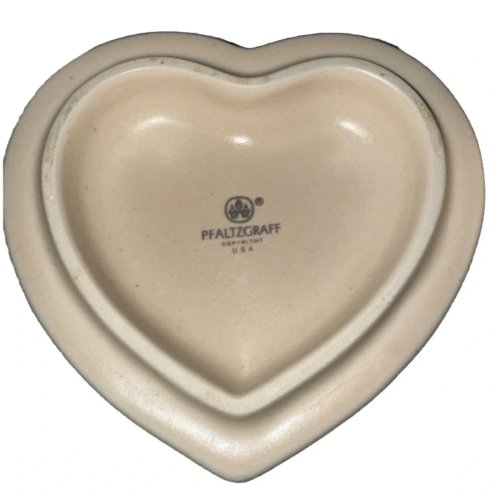 PFALTZGRAFF Heart Shape Trinket Box Ivory Cream Floral‎ Cassic Design